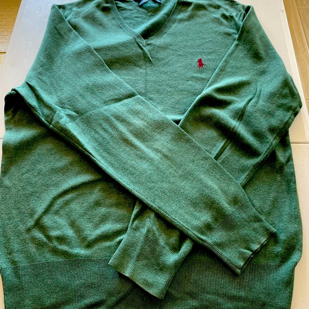 Ralph Lauren Green V-Neck Sweater